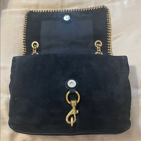Rebecca Minkoff Chic Black and Gold Chain Shoulder Bag - Picture 5 of 9